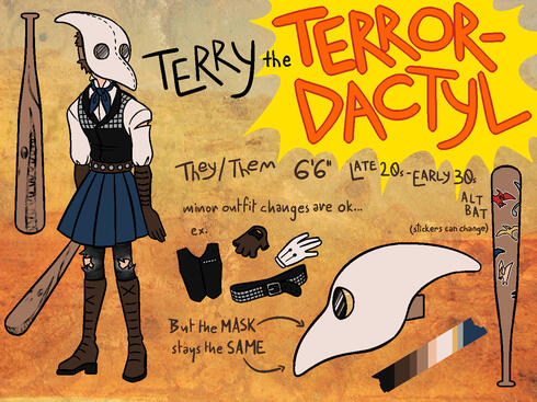 50 $ (35 $ base, +5 $ for each additional highlight (two of bats, mask, and alt accessories) +5 $ for background)