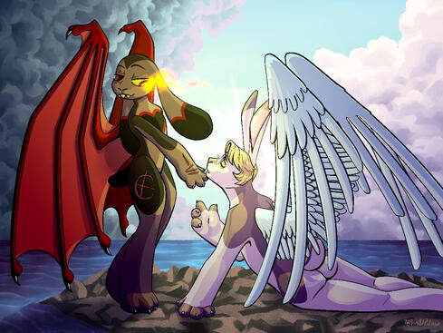 Full Shaded Fullbody with Complex Background, 2 Characters, + Complex Lighting - 75$